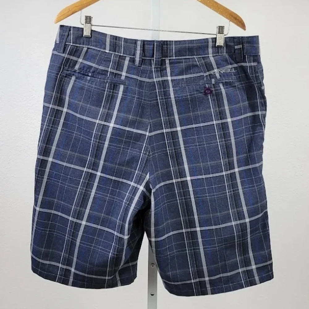 O'NEILL triumph flat front shorts charcoal blue Sz 36